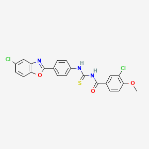 3-chloro-N-({[4-(5-chloro-1,3-benzoxazol-2-yl)phenyl]amino}carbonothioyl)-4-methoxybenzamide