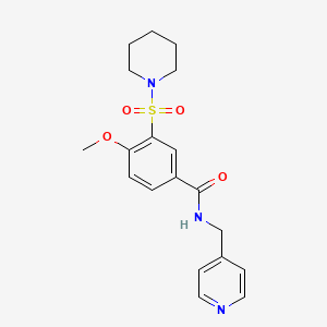 4-methoxy-3-(piperidin-1-ylsulfonyl)-N-(pyridin-4-ylmethyl)benzamide