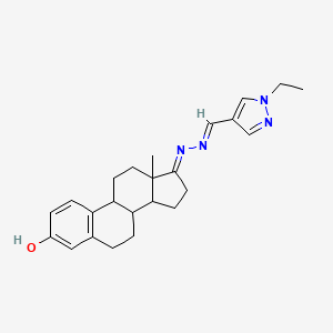 molecular formula C24H30N4O B4784603 1-ethyl-1H-pyrazole-4-carbaldehyde [3-hydroxyestra-1,3,5(10)-trien-17-ylidene]hydrazone 