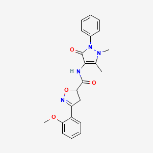 N-(1,5-dimethyl-3-oxo-2-phenyl-2,3-dihydro-1H-pyrazol-4-yl)-3-(2-methoxyphenyl)-4,5-dihydro-5-isoxazolecarboxamide