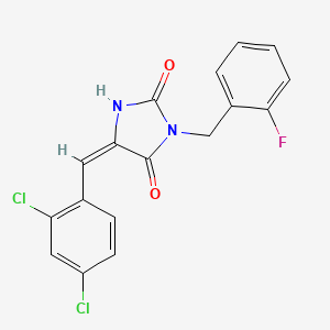 molecular formula C17H11Cl2FN2O2 B4784665 5-(2,4-dichlorobenzylidene)-3-(2-fluorobenzyl)-2,4-imidazolidinedione 