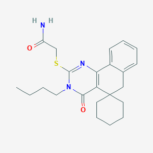 2-[(3-butyl-4-oxo-4,6-dihydro-3H-spiro[benzo[h]quinazoline-5,1'-cyclohexan]-2-yl)thio]acetamide