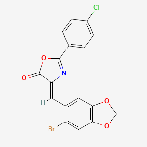 4-[(6-bromo-1,3-benzodioxol-5-yl)methylene]-2-(4-chlorophenyl)-1,3-oxazol-5(4H)-one