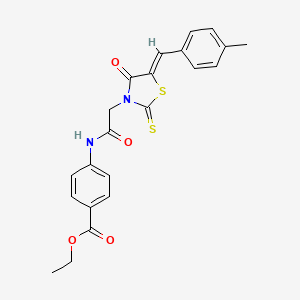 ethyl 4-({[5-(4-methylbenzylidene)-4-oxo-2-thioxo-1,3-thiazolidin-3-yl]acetyl}amino)benzoate