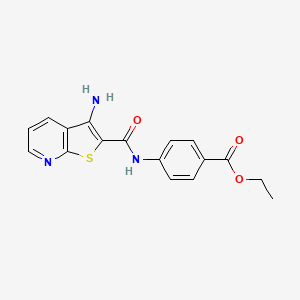 molecular formula C17H15N3O3S B4784768 ethyl 4-{[(3-aminothieno[2,3-b]pyridin-2-yl)carbonyl]amino}benzoate 