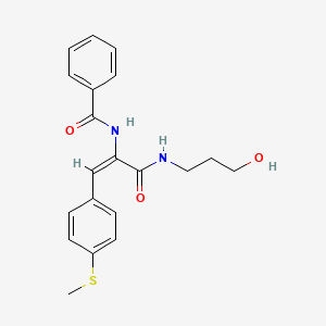 molecular formula C20H22N2O3S B4784790 N-{1-{[(3-hydroxypropyl)amino]carbonyl}-2-[4-(methylthio)phenyl]vinyl}benzamide 