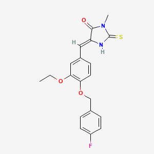 molecular formula C20H19FN2O3S B4784799 5-{3-ethoxy-4-[(4-fluorobenzyl)oxy]benzylidene}-3-methyl-2-thioxo-4-imidazolidinone 