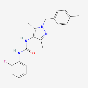 molecular formula C20H21FN4O B4784838 N-[3,5-dimethyl-1-(4-methylbenzyl)-1H-pyrazol-4-yl]-N'-(2-fluorophenyl)urea 