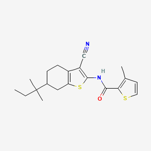 molecular formula C20H24N2OS2 B4784871 N-[3-cyano-6-(1,1-dimethylpropyl)-4,5,6,7-tetrahydro-1-benzothien-2-yl]-3-methyl-2-thiophenecarboxamide 