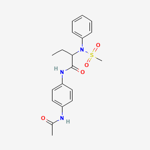 N-[4-(acetylamino)phenyl]-2-[(methylsulfonyl)(phenyl)amino]butanamide