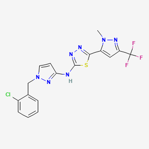 N-[1-(2-chlorobenzyl)-1H-pyrazol-3-yl]-5-[1-methyl-3-(trifluoromethyl)-1H-pyrazol-5-yl]-1,3,4-thiadiazol-2-amine