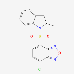 molecular formula C15H12ClN3O3S B4784924 4-chloro-7-[(2-methyl-2,3-dihydro-1H-indol-1-yl)sulfonyl]-2,1,3-benzoxadiazole 