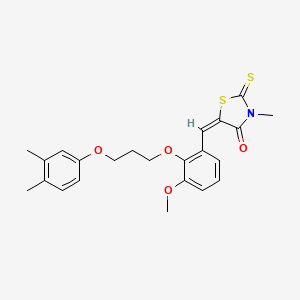 molecular formula C23H25NO4S2 B4784929 (5E)-5-[[2-[3-(3,4-dimethylphenoxy)propoxy]-3-methoxyphenyl]methylidene]-3-methyl-2-sulfanylidene-1,3-thiazolidin-4-one 