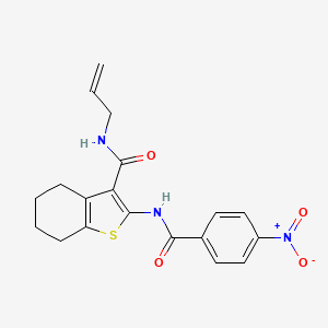 molecular formula C19H19N3O4S B4784941 N-allyl-2-[(4-nitrobenzoyl)amino]-4,5,6,7-tetrahydro-1-benzothiophene-3-carboxamide 