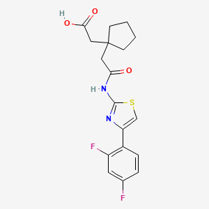 [1-(2-{[4-(2,4-difluorophenyl)-1,3-thiazol-2-yl]amino}-2-oxoethyl)cyclopentyl]acetic acid