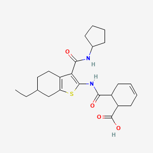 6-[({3-[(cyclopentylamino)carbonyl]-6-ethyl-4,5,6,7-tetrahydro-1-benzothien-2-yl}amino)carbonyl]-3-cyclohexene-1-carboxylic acid