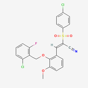 3-{2-[(2-chloro-6-fluorobenzyl)oxy]-3-methoxyphenyl}-2-[(4-chlorophenyl)sulfonyl]acrylonitrile