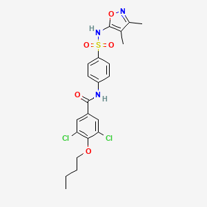 molecular formula C22H23Cl2N3O5S B4784994 4-butoxy-3,5-dichloro-N-(4-{[(3,4-dimethyl-5-isoxazolyl)amino]sulfonyl}phenyl)benzamide 