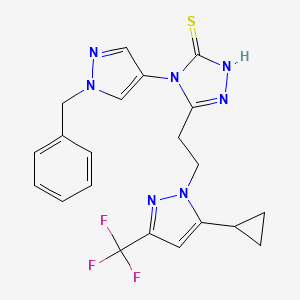 4-(1-BENZYL-1H-PYRAZOL-4-YL)-5-{2-[5-CYCLOPROPYL-3-(TRIFLUOROMETHYL)-1H-PYRAZOL-1-YL]ETHYL}-4H-1,2,4-TRIAZOL-3-YLHYDROSULFIDE