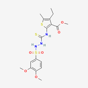 methyl 2-[({2-[(3,4-dimethoxyphenyl)sulfonyl]hydrazino}carbonothioyl)amino]-4-ethyl-5-methyl-3-thiophenecarboxylate