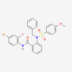 molecular formula C27H22BrFN2O4S B4785013 2-{benzyl[(4-methoxyphenyl)sulfonyl]amino}-N-(4-bromo-2-fluorophenyl)benzamide 