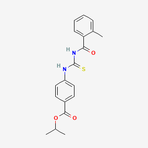 molecular formula C19H20N2O3S B4785022 isopropyl 4-({[(2-methylbenzoyl)amino]carbonothioyl}amino)benzoate 