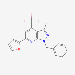 molecular formula C19H14F3N3O B4785026 1-benzyl-6-(2-furyl)-3-methyl-4-(trifluoromethyl)-1H-pyrazolo[3,4-b]pyridine 