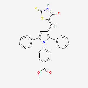 methyl 4-{3-[(4-oxo-2-thioxo-1,3-thiazolidin-5-ylidene)methyl]-2,5-diphenyl-1H-pyrrol-1-yl}benzoate