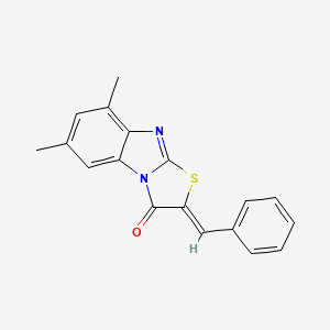 molecular formula C18H14N2OS B4785114 2-benzylidene-6,8-dimethyl[1,3]thiazolo[3,2-a]benzimidazol-3(2H)-one 