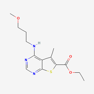 Ethyl 4-(3-methoxypropylamino)-5-methylthieno[2,3-d]pyrimidine-6-carboxylate