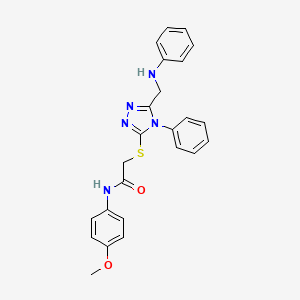 molecular formula C24H23N5O2S B4785166 2-{[5-(anilinomethyl)-4-phenyl-4H-1,2,4-triazol-3-yl]thio}-N-(4-methoxyphenyl)acetamide 