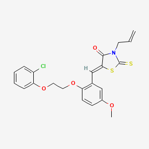 (5Z)-5-[[2-[2-(2-chlorophenoxy)ethoxy]-5-methoxyphenyl]methylidene]-3-prop-2-enyl-2-sulfanylidene-1,3-thiazolidin-4-one