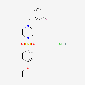 molecular formula C19H24ClFN2O3S B4785233 1-[(4-ethoxyphenyl)sulfonyl]-4-(3-fluorobenzyl)piperazine hydrochloride 