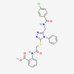 methyl 2-({[(5-{[(4-chlorobenzoyl)amino]methyl}-4-phenyl-4H-1,2,4-triazol-3-yl)thio]acetyl}amino)benzoate