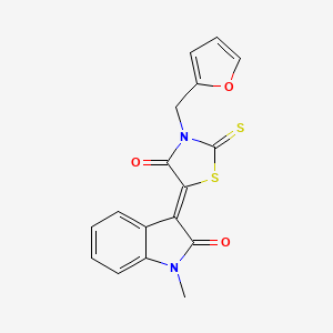 3-[3-(2-furylmethyl)-4-oxo-2-thioxo-1,3-thiazolidin-5-ylidene]-1-methyl-1,3-dihydro-2H-indol-2-one