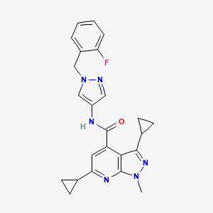 3,6-dicyclopropyl-N-[1-(2-fluorobenzyl)-1H-pyrazol-4-yl]-1-methyl-1H-pyrazolo[3,4-b]pyridine-4-carboxamide