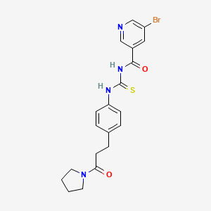 5-bromo-N-[({4-[3-oxo-3-(1-pyrrolidinyl)propyl]phenyl}amino)carbonothioyl]nicotinamide