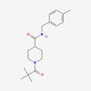 1-(2,2-dimethylpropanoyl)-N-(4-methylbenzyl)piperidine-4-carboxamide