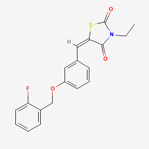 molecular formula C19H16FNO3S B4785328 3-ethyl-5-{3-[(2-fluorobenzyl)oxy]benzylidene}-1,3-thiazolidine-2,4-dione 