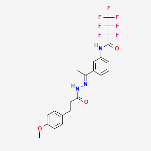 2,2,3,3,4,4,4-heptafluoro-N-(3-{N-[3-(4-methoxyphenyl)propanoyl]ethanehydrazonoyl}phenyl)butanamide