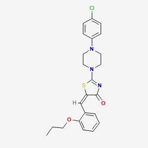 (5E)-2-[4-(4-chlorophenyl)piperazin-1-yl]-5-(2-propoxybenzylidene)-1,3-thiazol-4(5H)-one