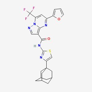 molecular formula C25H22F3N5O2S B4785402 N-[4-(1-adamantyl)-1,3-thiazol-2-yl]-5-(2-furyl)-7-(trifluoromethyl)pyrazolo[1,5-a]pyrimidine-3-carboxamide 