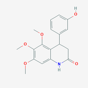 molecular formula C18H19NO5 B4785439 4-(3-hydroxyphenyl)-5,6,7-trimethoxy-3,4-dihydro-2(1H)-quinolinone 