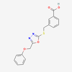 3-({[5-(phenoxymethyl)-1,3,4-oxadiazol-2-yl]thio}methyl)benzoic acid