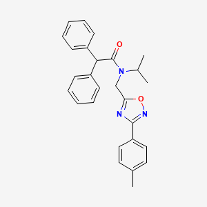 molecular formula C27H27N3O2 B4785466 N-isopropyl-N-{[3-(4-methylphenyl)-1,2,4-oxadiazol-5-yl]methyl}-2,2-diphenylacetamide 