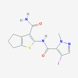 N-[3-(aminocarbonyl)-5,6-dihydro-4H-cyclopenta[b]thien-2-yl]-4-iodo-1-methyl-1H-pyrazole-5-carboxamide