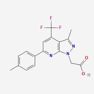 [3-methyl-6-(4-methylphenyl)-4-(trifluoromethyl)-1H-pyrazolo[3,4-b]pyridin-1-yl]acetic acid