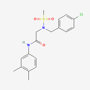 molecular formula C18H21ClN2O3S B4785494 N~2~-(4-chlorobenzyl)-N~1~-(3,4-dimethylphenyl)-N~2~-(methylsulfonyl)glycinamide 