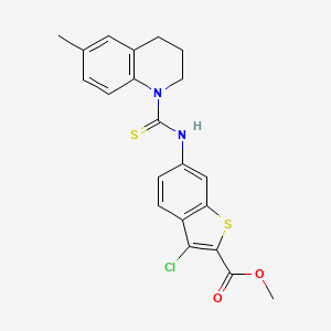 molecular formula C21H19ClN2O2S2 B4785548 methyl 3-chloro-6-{[(6-methyl-3,4-dihydro-1(2H)-quinolinyl)carbonothioyl]amino}-1-benzothiophene-2-carboxylate 