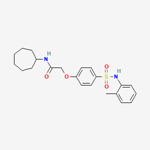 N-cycloheptyl-2-(4-{[(2-methylphenyl)amino]sulfonyl}phenoxy)acetamide